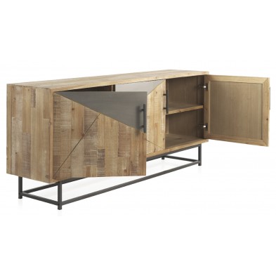 Aparador 3 Puertas Natural 180x41 Madera de Abeto