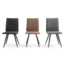 Silla Comedor Candela Tapizada Gris Oscuro