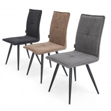 Silla Comedor Candela Tapizada Gris Oscuro