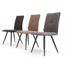 Silla Comedor Candela Tapizada Gris Oscuro