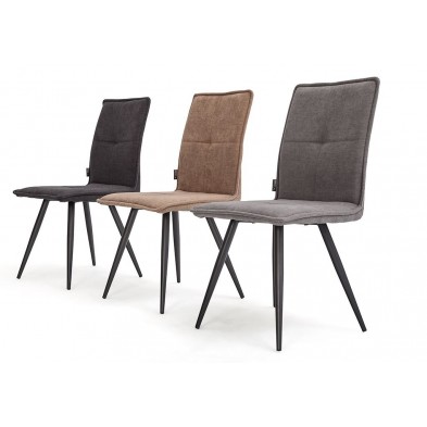 Silla Comedor Candela Tapizada Gris Oscuro