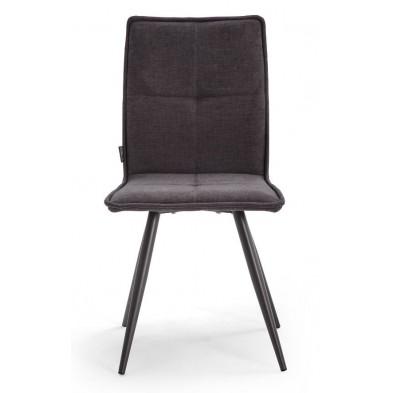Silla Comedor Candela Tapizada Gris Oscuro