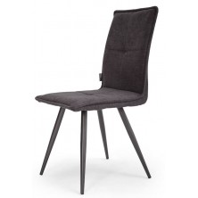 Silla Comedor Candela Tapizada Gris Oscuro