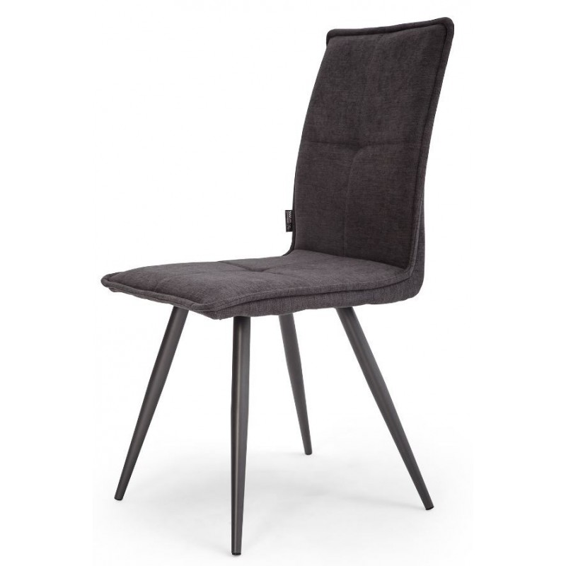 Silla Comedor Candela Tapizada Gris Oscuro