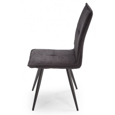 Silla Comedor Candela Tapizada Gris Oscuro