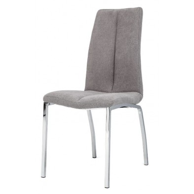 Silla Comedor Eros Tapizada Gris Claro