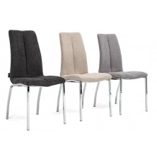 Silla Comedor Eros Tapizada Gris Claro
