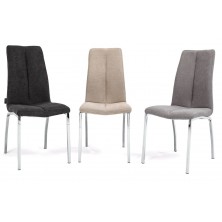 Silla Comedor Eros Tapizada Gris Claro