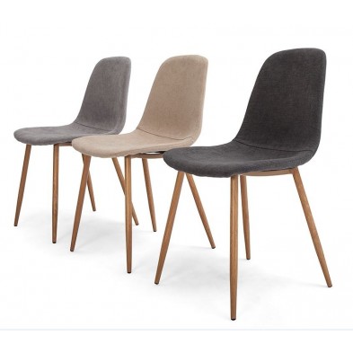 Silla Comedor Gio Tapizada Gris Claro