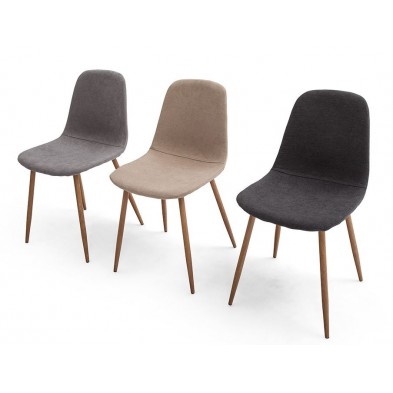 Silla Comedor Gio Tapizada Gris Claro