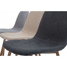 Silla Comedor Gio Tapizada Gris Claro