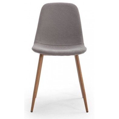 Silla Comedor Gio Tapizada Gris Claro