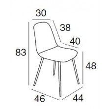 Silla Comedor Gio Tapizada Gris Claro