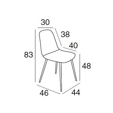 Silla Comedor Gio Tapizada Gris Claro