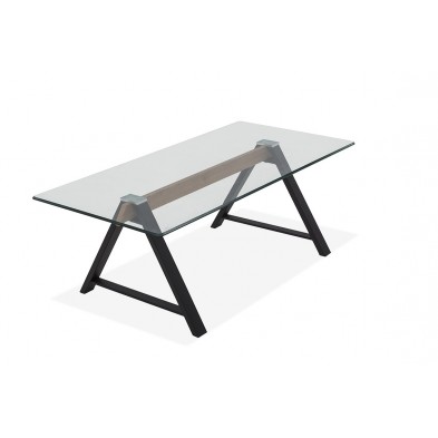 Mesa Centro Cristal Moscu Negro