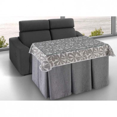 Mesa Camilla Completa MIA de 110x70 o 120x70 color Gris Tapete Gris-Blanco