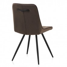 Silla Comedor Tapizada Terciopelo Marrón