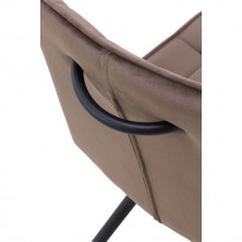 Silla Comedor Tapizada Terciopelo Marrón