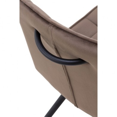 Silla Comedor Tapizada Terciopelo Marrón