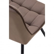 Silla Comedor Tapizada Terciopelo Marrón