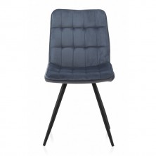 Silla Comedor 8389 Tapizada Terciopelo Azul