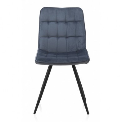 Silla Comedor 8389 Tapizada Terciopelo Azul