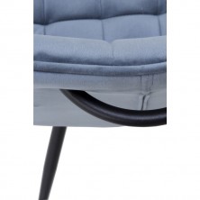 Silla Comedor 8389 Tapizada Terciopelo Azul