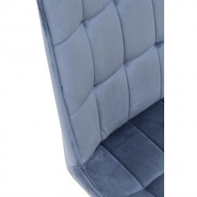 Silla Comedor 8389 Tapizada Terciopelo Azul