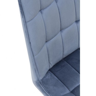 Silla Comedor 8389 Tapizada Terciopelo Azul