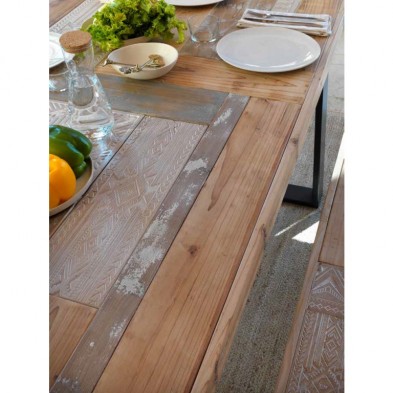 Mesa Comedor 10011 Industrial 180x90 Madera de Abeto