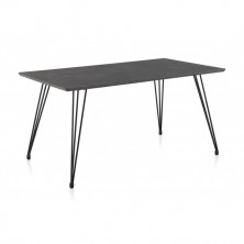Mesa Comedor Industrial 160x90 Negro/Óxido
