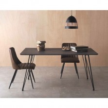 Mesa Comedor Industrial 160x90 Negro/Óxido