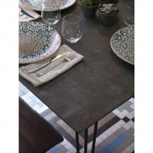 Mesa Comedor Industrial 160x90 Negro/Óxido