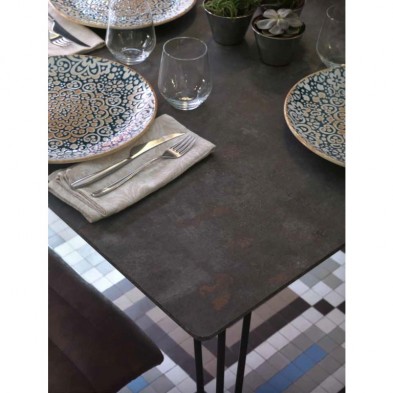 Mesa Comedor Industrial 160x90 Negro/Óxido Mesa Comedor Industrial 160x90 Negro/Óxido