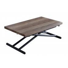 Mesa Centro Elevable/Extensible Up-Down Negro/Nogal