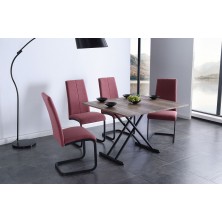 Mesa Centro Elevable/Extensible Up-Down Negro/Nogal