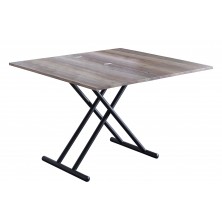 Mesa Centro Elevable/Extensible Up-Down Negro/Nogal