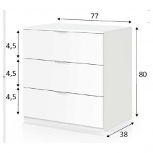 Cómoda 3 Cajones Low Cost Blanco