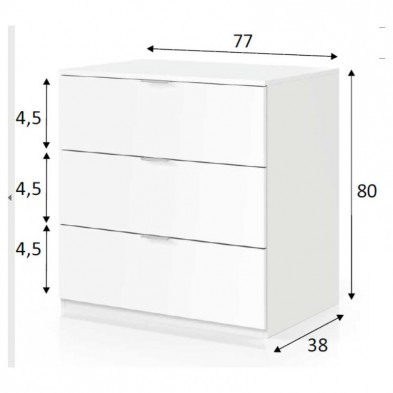 Cómoda 3 Cajones Low Cost Blanco