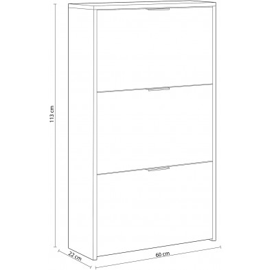 Zapatero 3 Puertas Roble Blanco