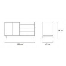 Aparador Valley 2 Puertas Nogal/Gris Claro