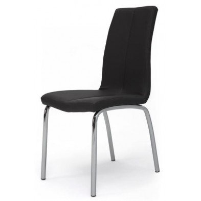 Silla Comedor Prince Ecopiel  Negro