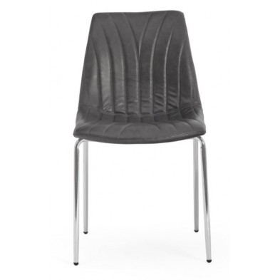 Silla Comedor Riply  Ecocuero  Gris