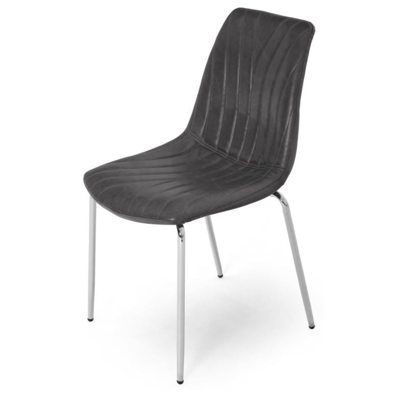 Silla Comedor Riply  Ecocuero  Gris