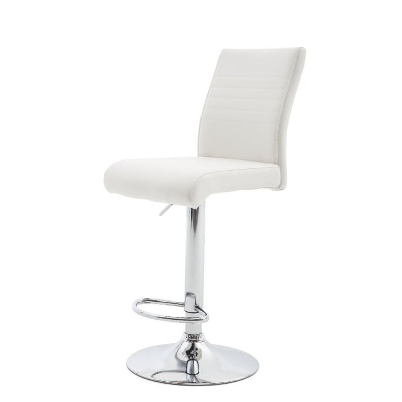 Taburete Lino Ecopiel Blanco