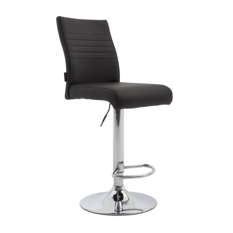 Taburete Lino Ecopiel Negro