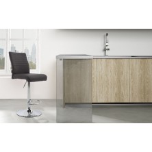 Taburete Lino Ecopiel Gris