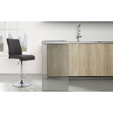 Taburete Lino Ecopiel Gris