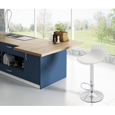 Taburete Tritón Ecopiel Blanco