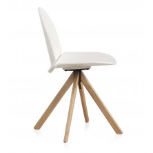 Silla  Madera Lacada Blanca 10262